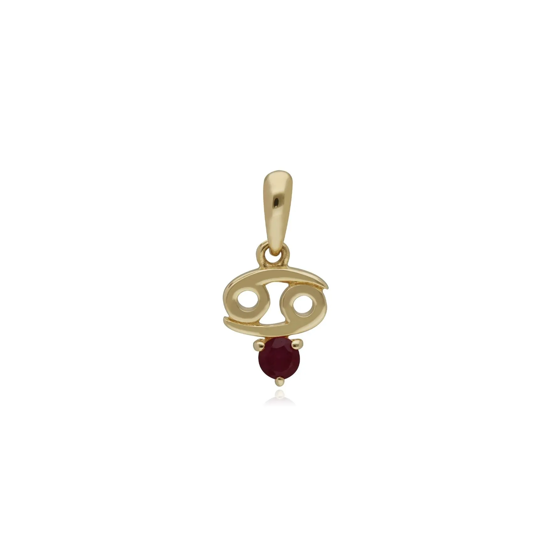 Rubin Krebs Sternzeichen Anhänger in 9ct Gelb Gold