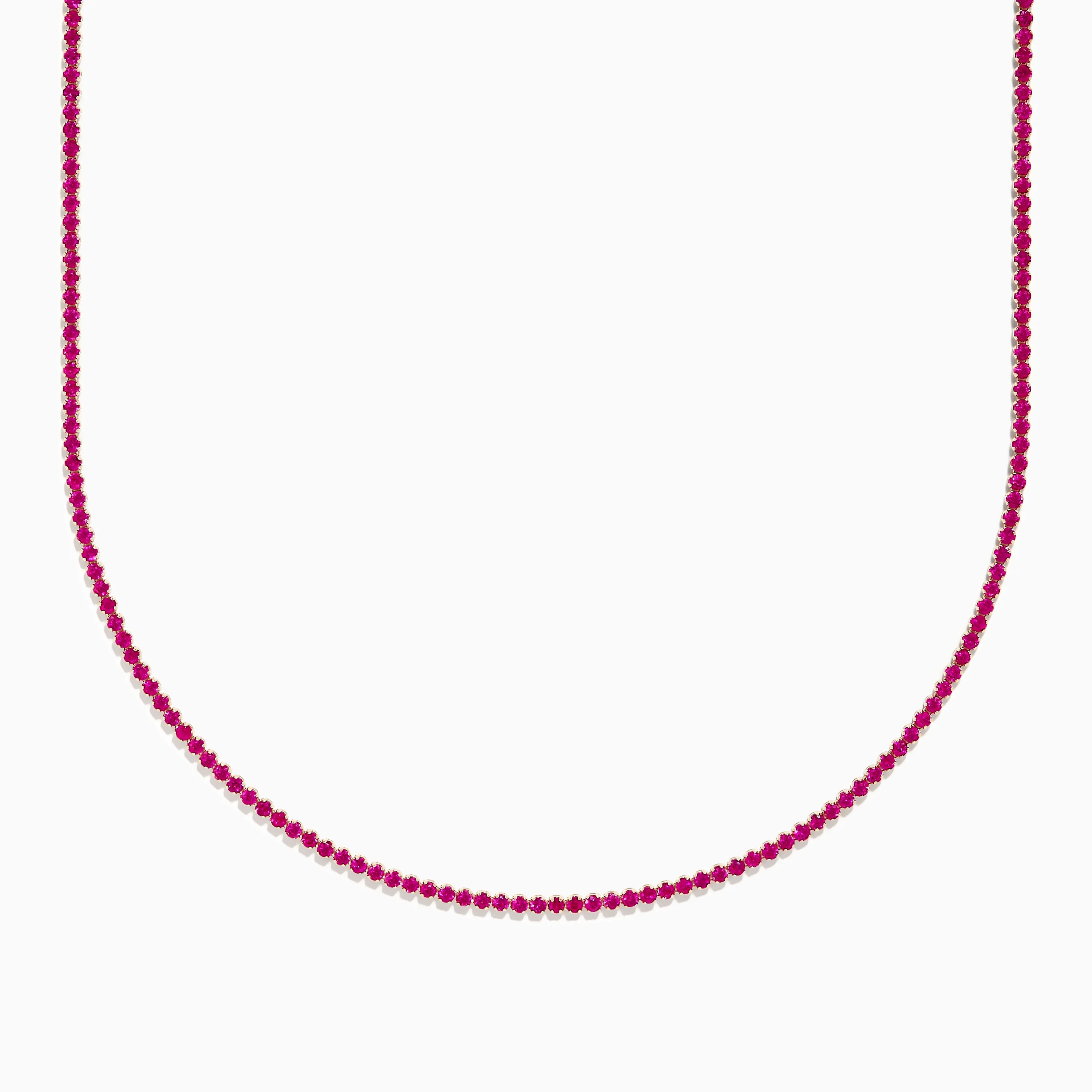 Ruby Royale 14K Rose Gold Ruby Tennis Necklace 5.18 TCW