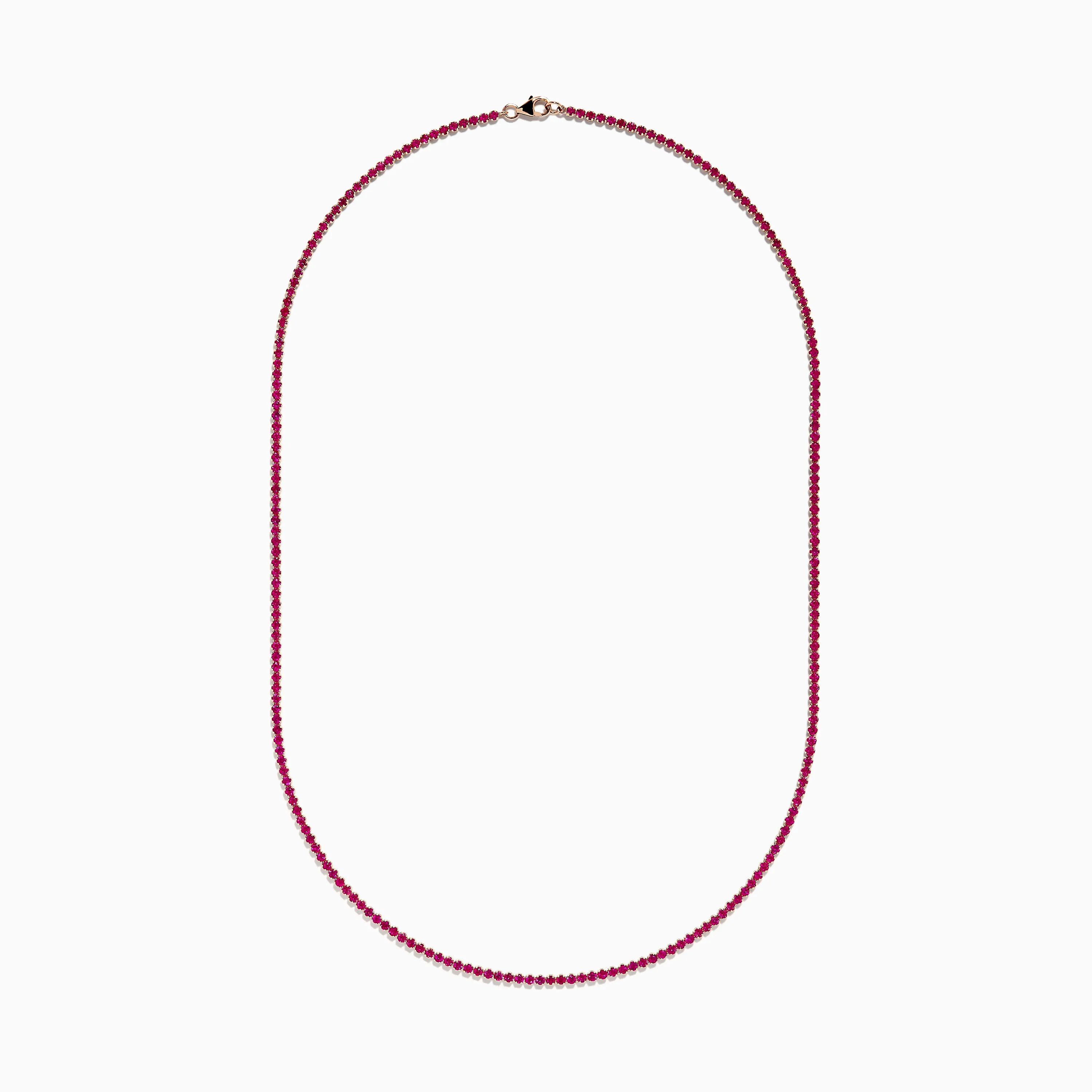 Ruby Royale 14K Rose Gold Ruby Tennis Necklace 5.18 TCW