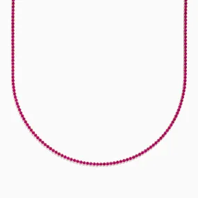 Ruby Royale 14K Rose Gold Ruby Tennis Necklace 5.18 TCW
