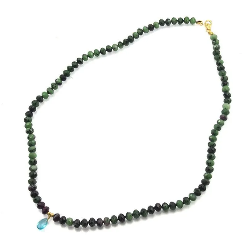 Ruby Zoisite Necklace With Gold Filled Trigger Clasp