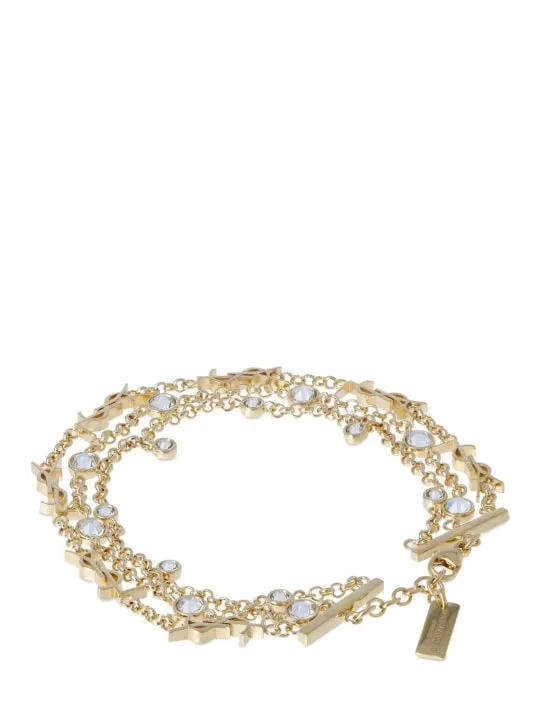 Saint Laurent   YSL crystal &amp; brass bracelet 