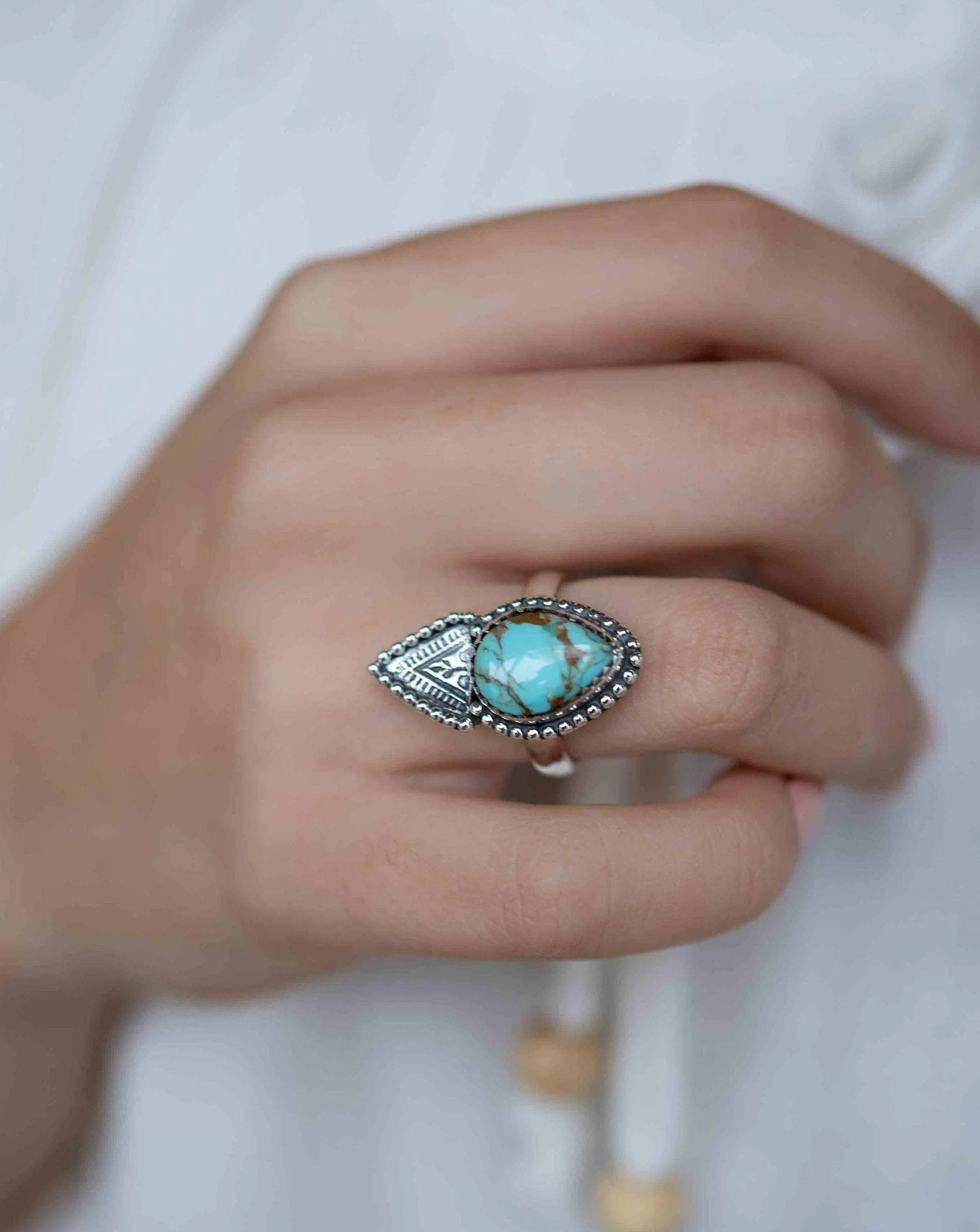 Salety Ring ~ Turquoise ~ Sterling Silver 925 ~ MR283