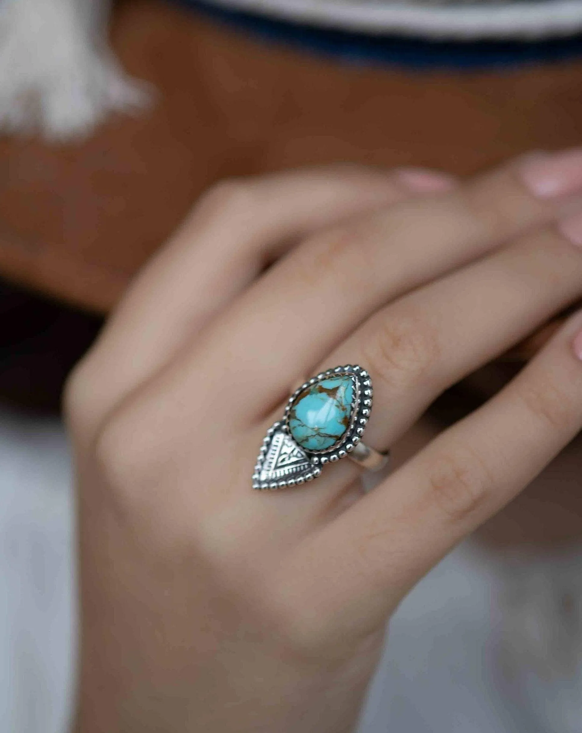 Salety Ring ~ Turquoise ~ Sterling Silver 925 ~ MR283