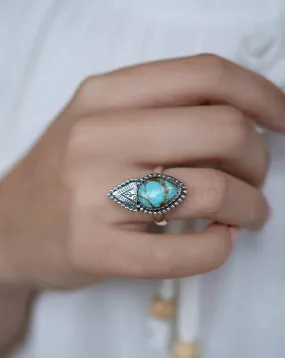Salety Ring ~ Turquoise ~ Sterling Silver 925 ~ MR283