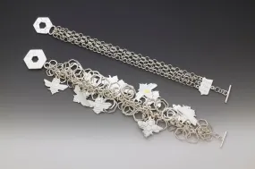 Save The Bees Woven Bracelet in Fine Silver Metal