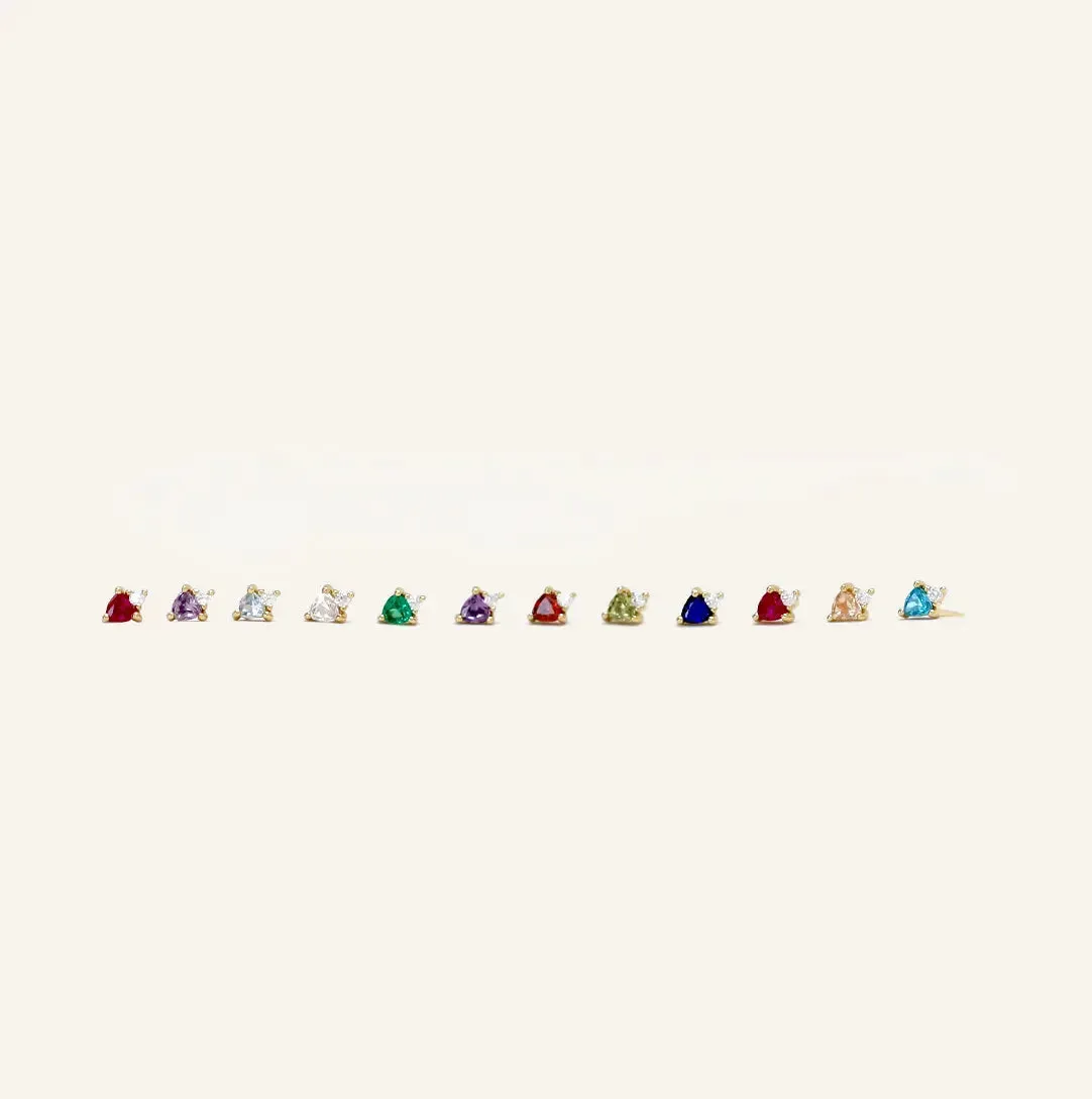 September Sapphire Birthstone Studs