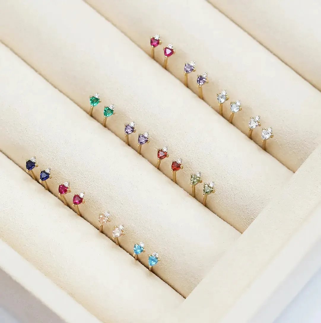 September Sapphire Birthstone Studs