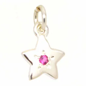 Silver Birthstone Star Charm