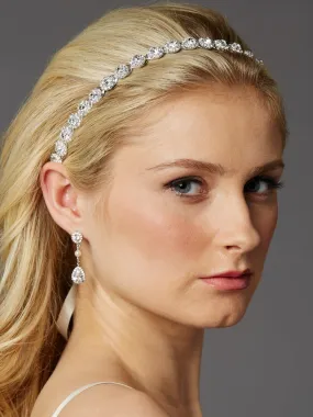 SILVER HEADBAND WITH PRECIOSA CRYSTALS 4455HB-S-I