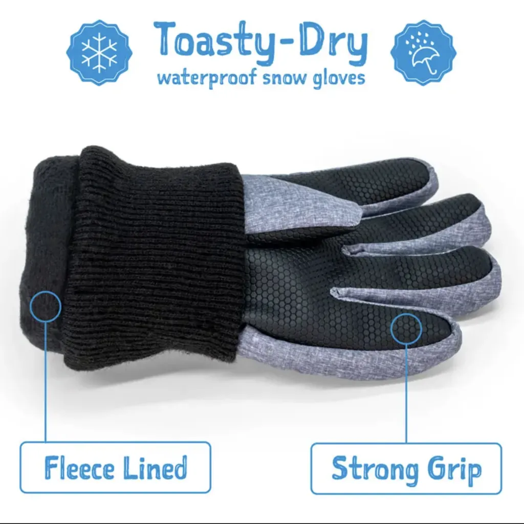 Size XL(8-10): Jan & Jul Heather Grey Waterproof GLOVES NEW