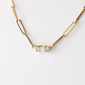 Sol Necklace - .31 Carat Moval Diamond