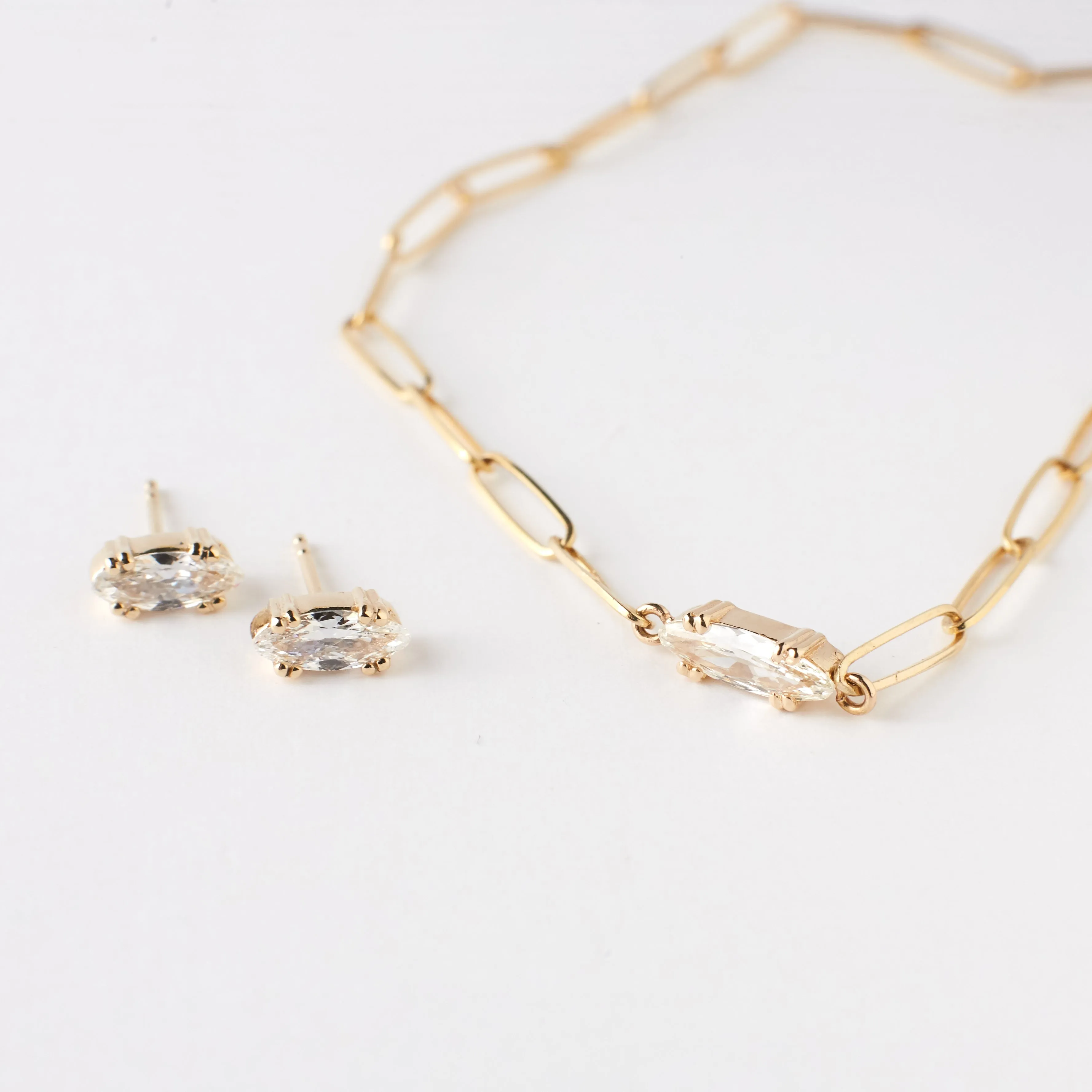 Sol Necklace - .31 Carat Moval Diamond
