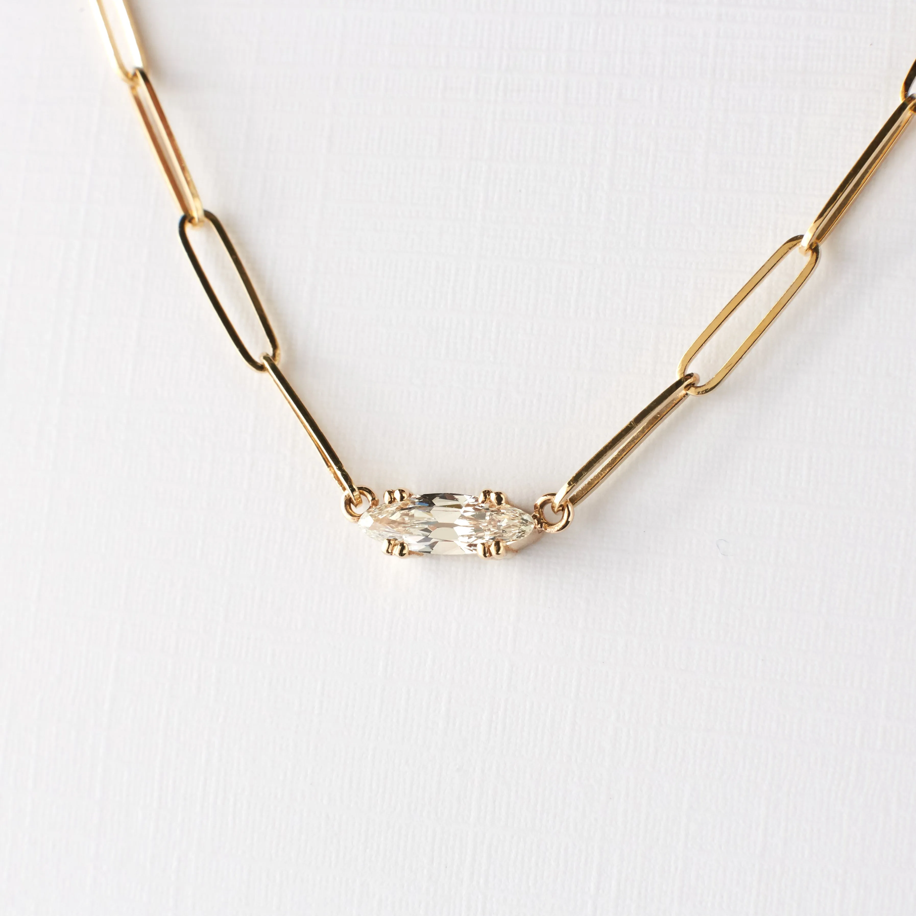Sol Necklace - .31 Carat Moval Diamond