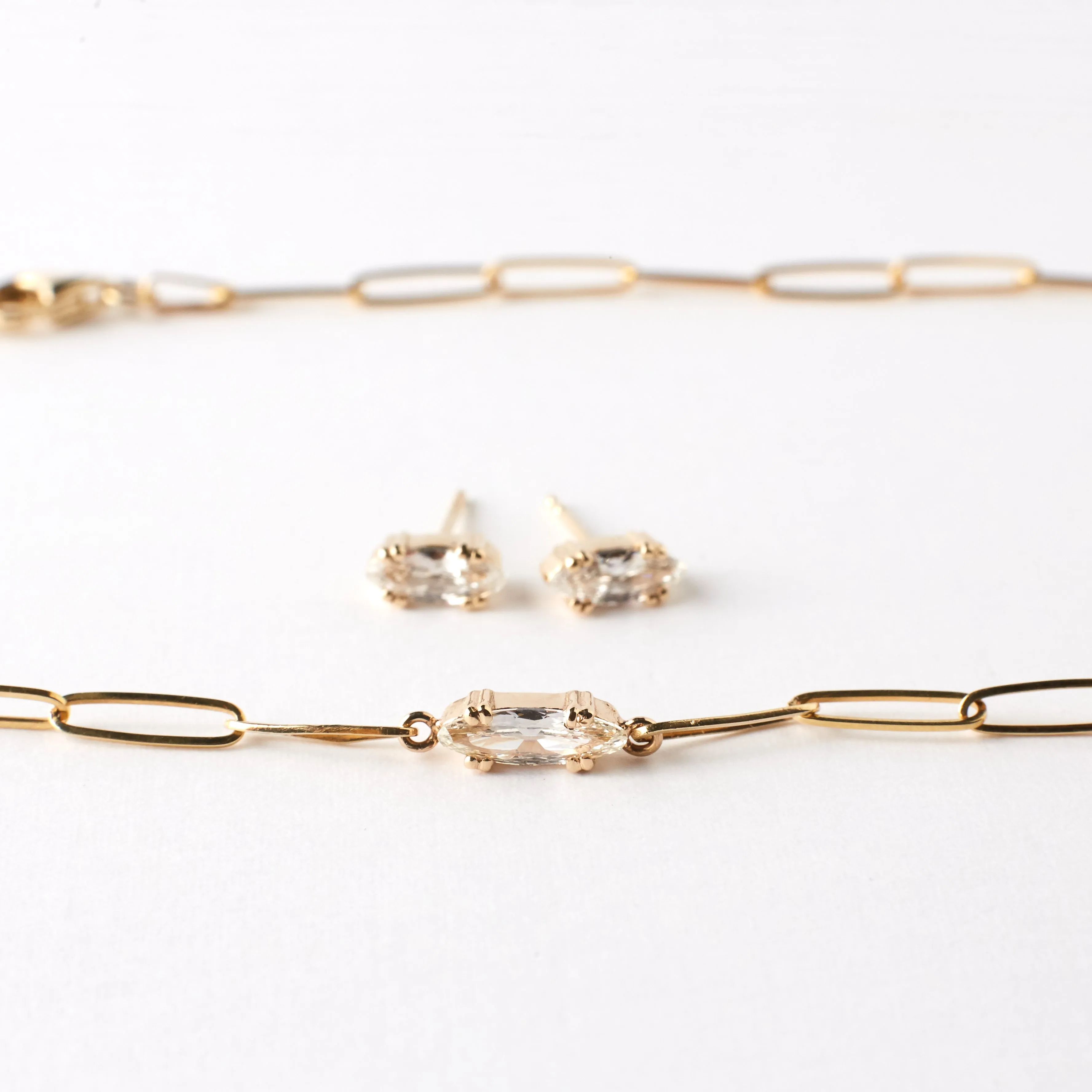 Sol Necklace - .31 Carat Moval Diamond
