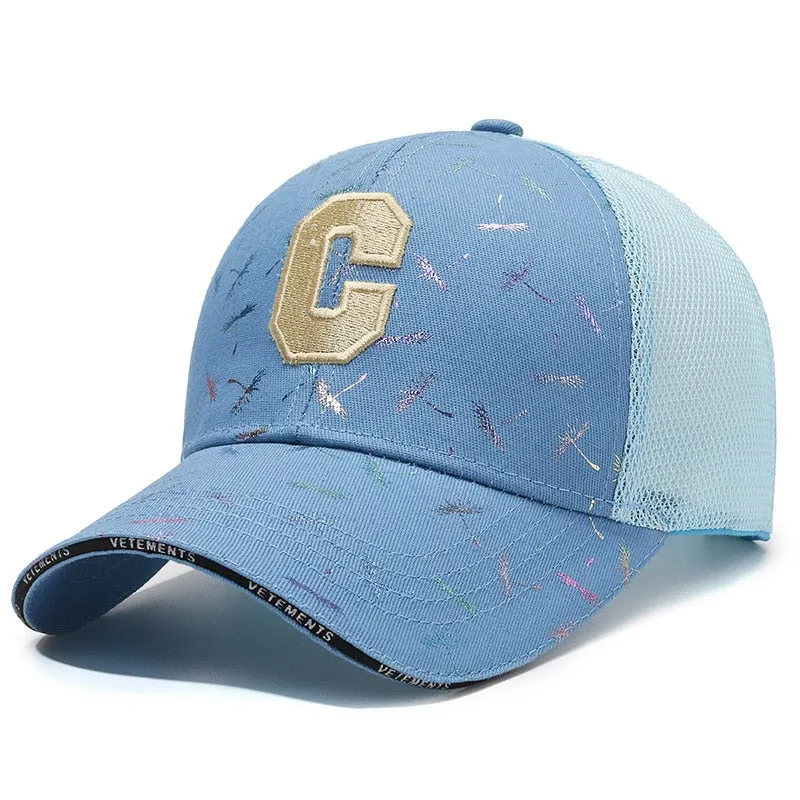 Spring Summer Women Men Baseball Caps Male Female Breathable Mesh Lady Sport Print Sun Hats Cap For Women Men