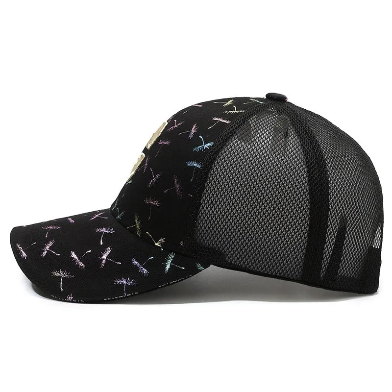 Spring Summer Women Men Baseball Caps Male Female Breathable Mesh Lady Sport Print Sun Hats Cap For Women Men