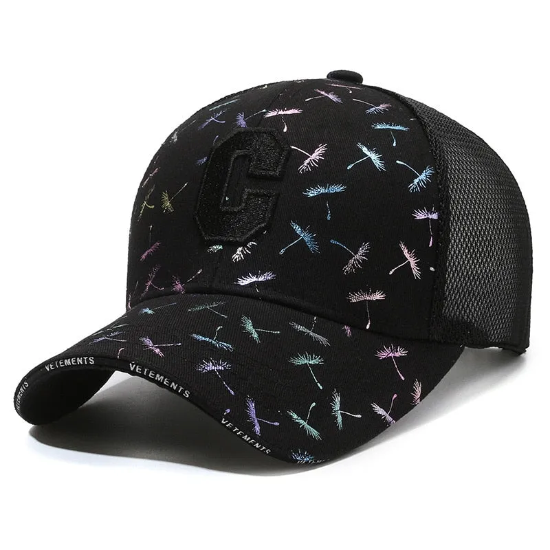Spring Summer Women Men Baseball Caps Male Female Breathable Mesh Lady Sport Print Sun Hats Cap For Women Men