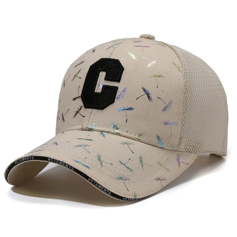 Spring Summer Women Men Baseball Caps Male Female Breathable Mesh Lady Sport Print Sun Hats Cap For Women Men
