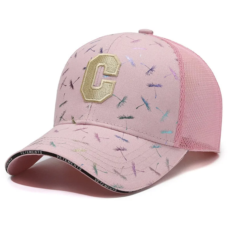 Spring Summer Women Men Baseball Caps Male Female Breathable Mesh Lady Sport Print Sun Hats Cap For Women Men