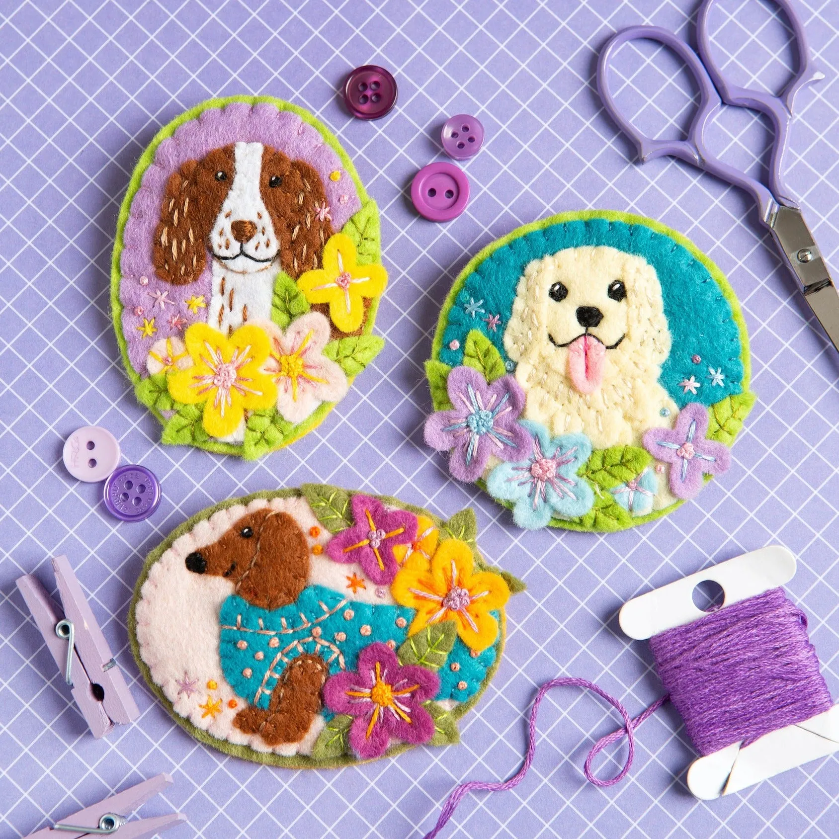 Springer Spaniel Felt Craft Brooch Kit