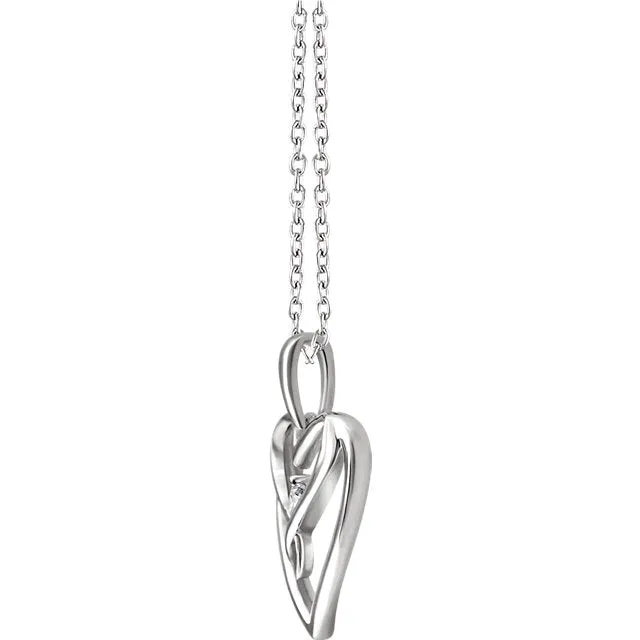 Sterling Silver .05 CT Diamond Heart 18" Necklace