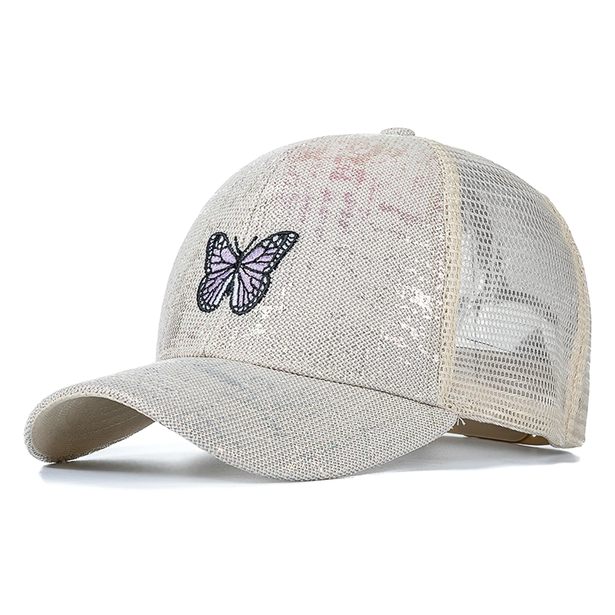 Stylish Women's Cap Summer Trucker Hats For Women Fashion Soild Butterfly Embroidery Baseball Cap Outdoor Streetwear Hat Cap