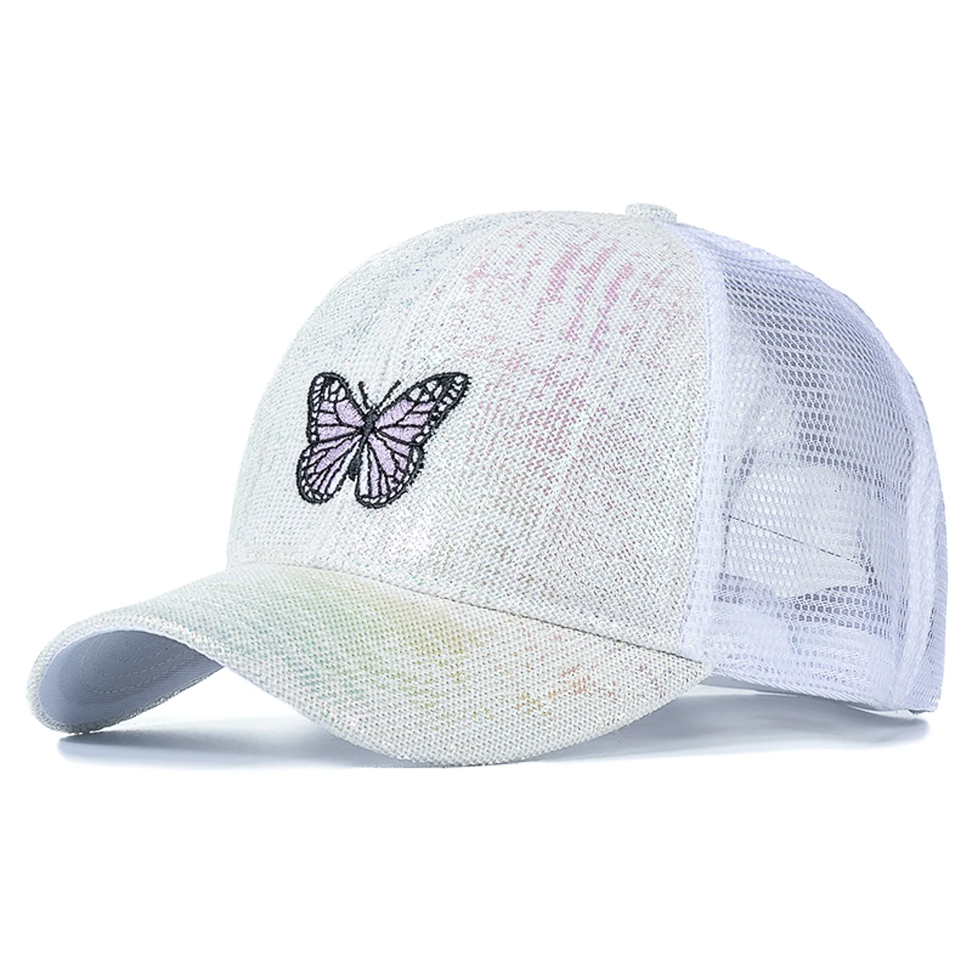 Stylish Women's Cap Summer Trucker Hats For Women Fashion Soild Butterfly Embroidery Baseball Cap Outdoor Streetwear Hat Cap