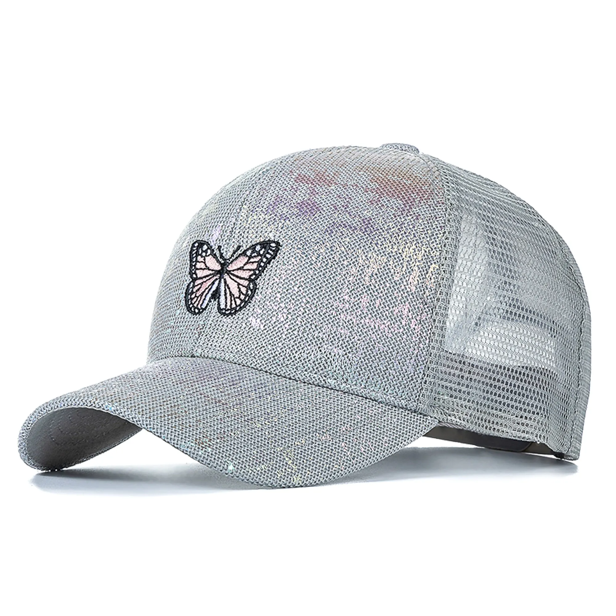Stylish Women's Cap Summer Trucker Hats For Women Fashion Soild Butterfly Embroidery Baseball Cap Outdoor Streetwear Hat Cap