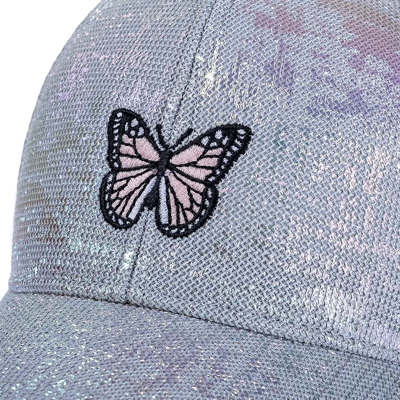 Stylish Women's Cap Summer Trucker Hats For Women Fashion Soild Butterfly Embroidery Baseball Cap Outdoor Streetwear Hat Cap