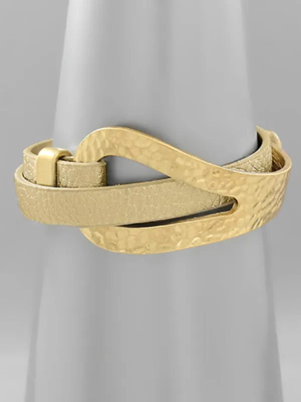 Teardrop Wrapped Leather Bracelet