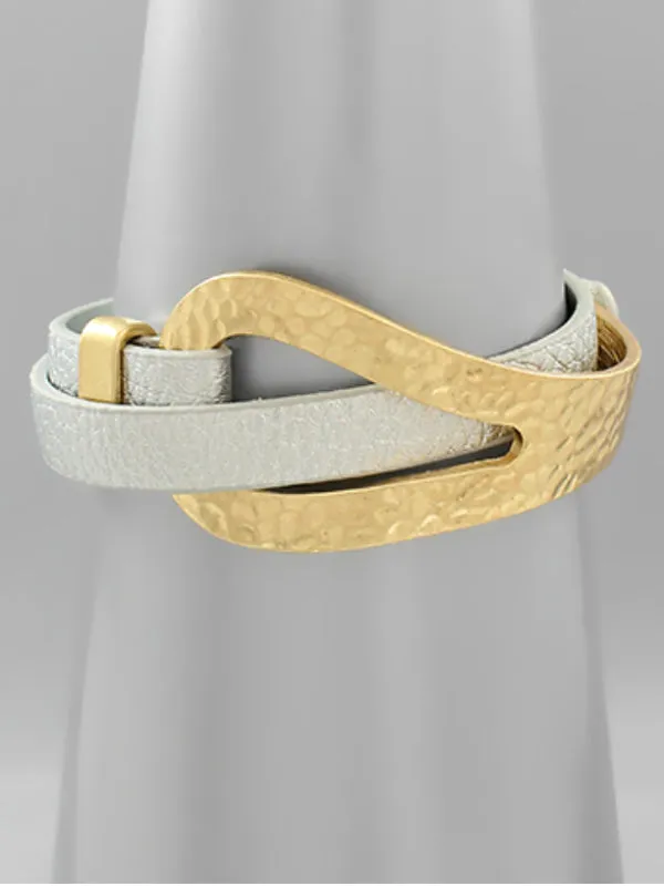 Teardrop Wrapped Leather Bracelet