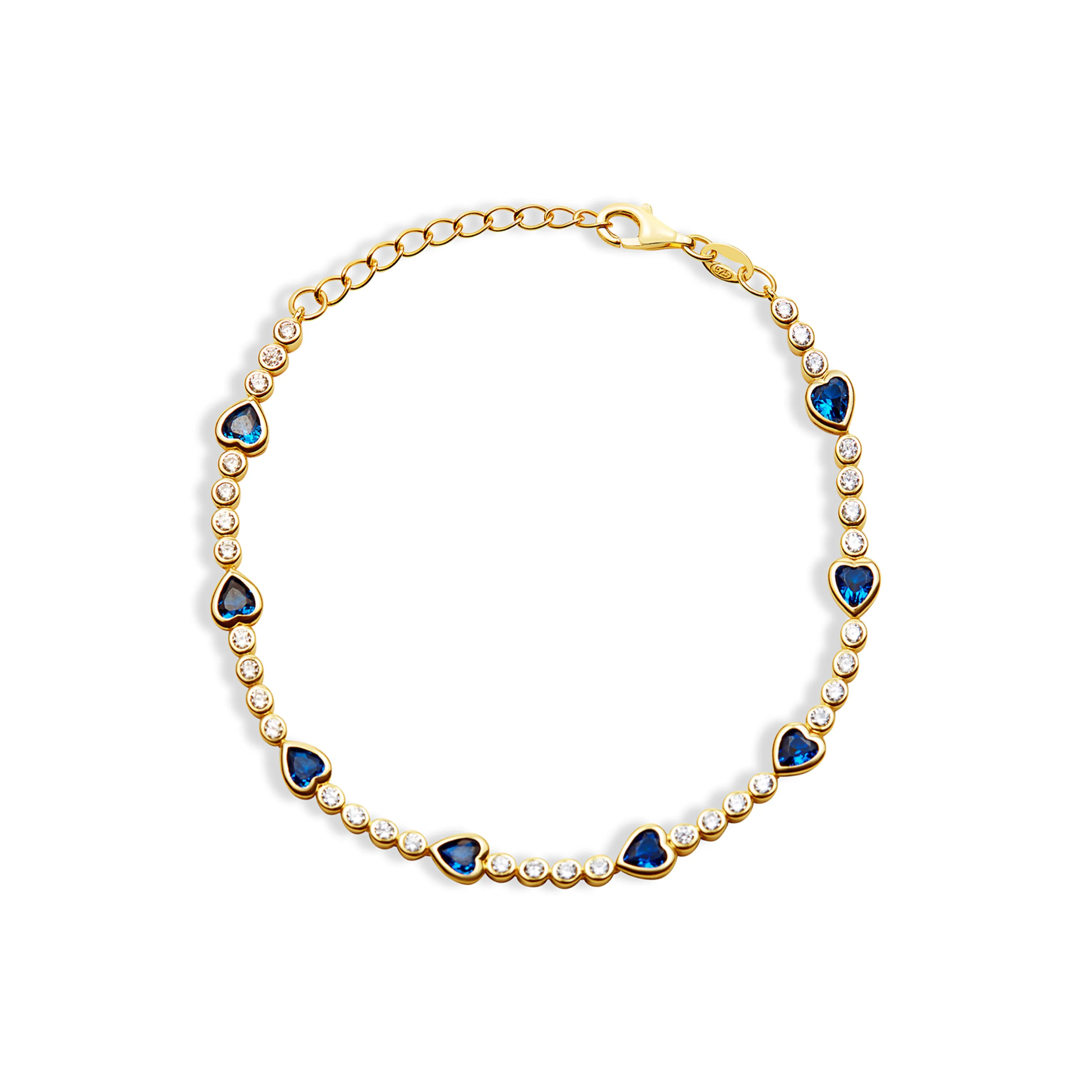 THE COLORED HEART BEZEL TENNIS BRACELET