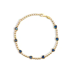 THE COLORED HEART BEZEL TENNIS BRACELET