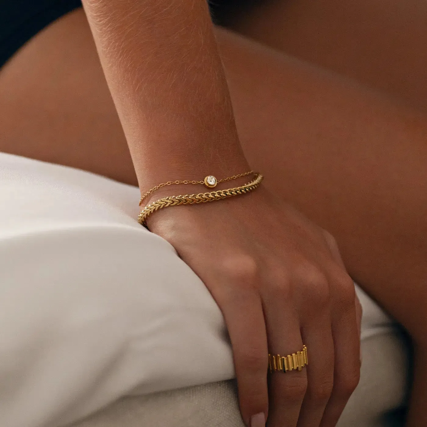 Tora - Crystal Chain Bracelet Stainless Steel