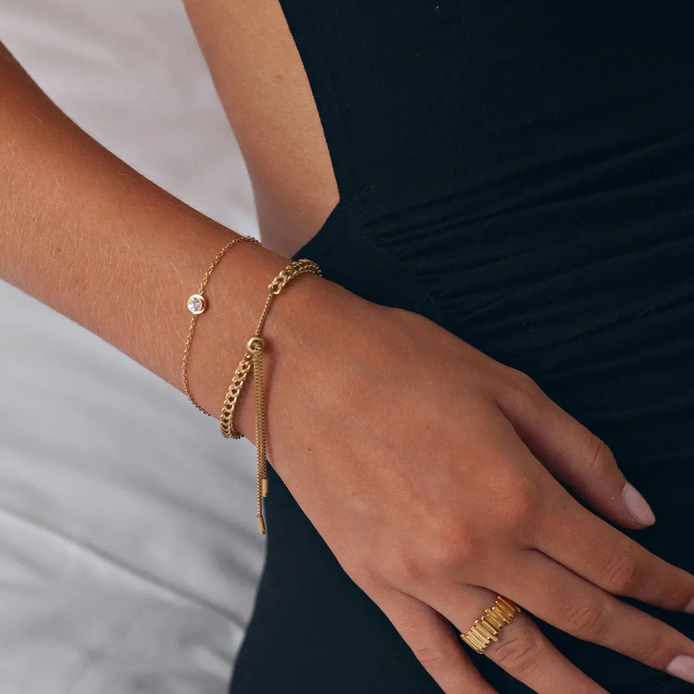 Tora - Crystal Chain Bracelet Stainless Steel