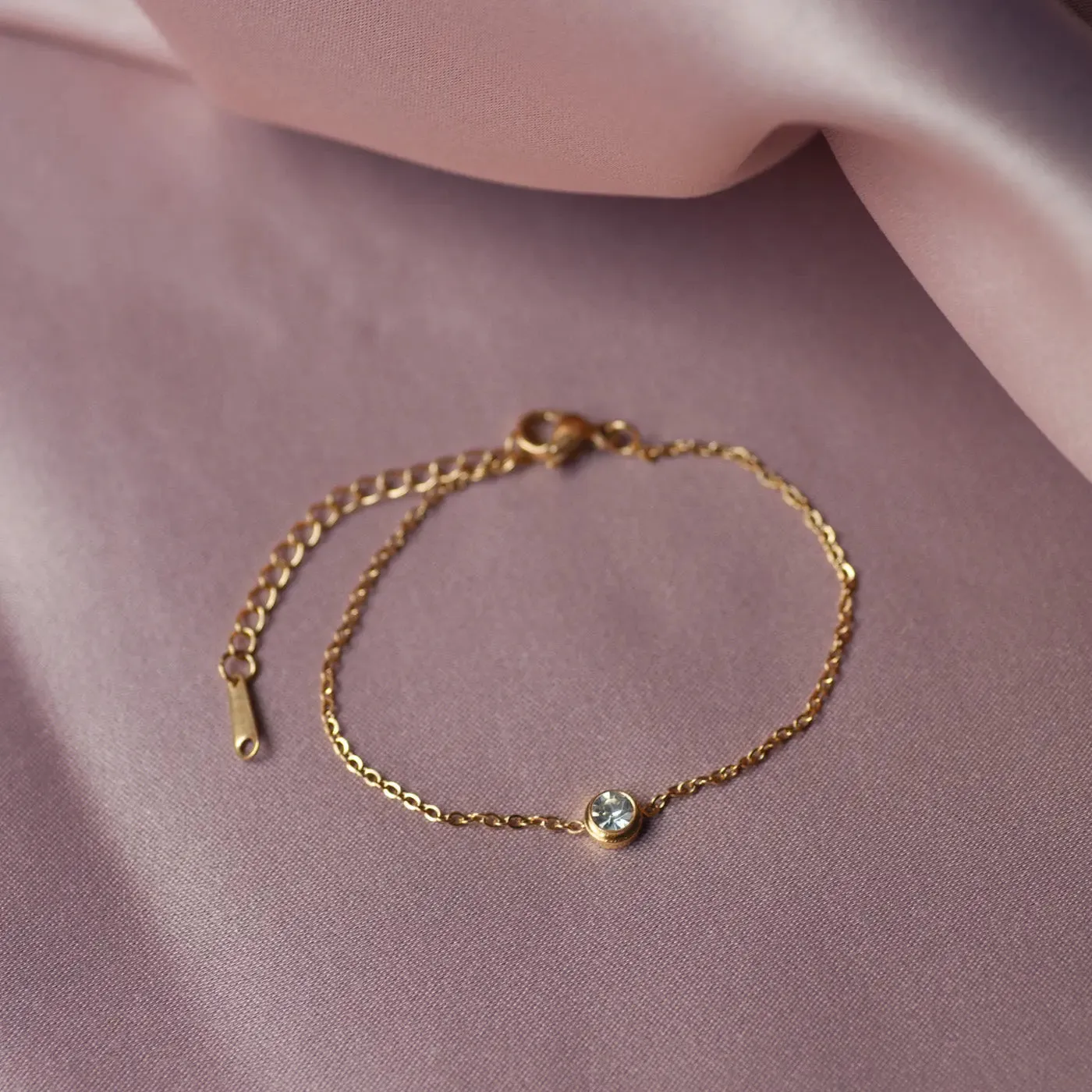 Tora - Crystal Chain Bracelet Stainless Steel