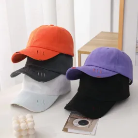 Unisex Fashion Cap Kpop Simple Hole Style Candy Colors Baseball Cap For Men Women High Quality Streetwear Hat