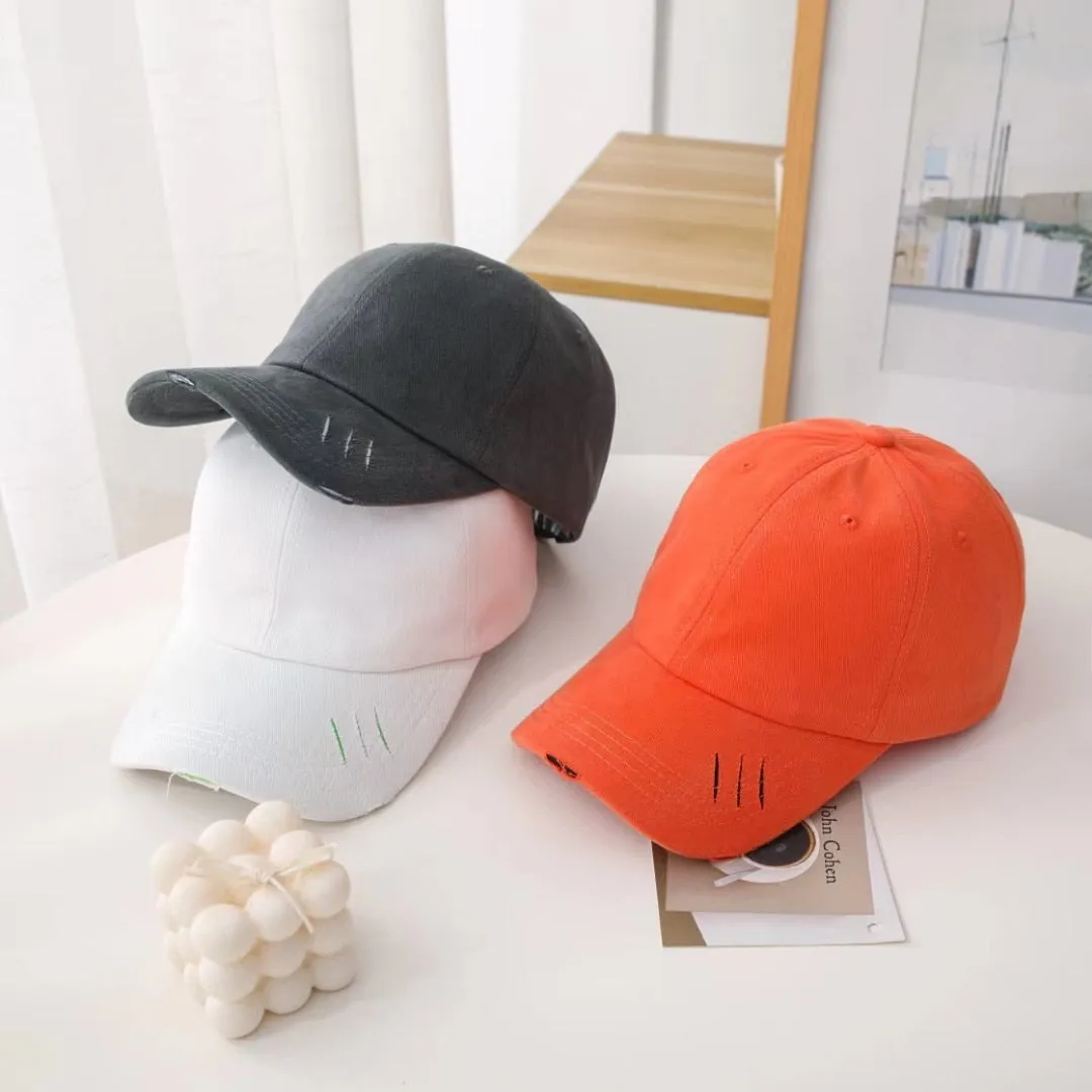 Unisex Fashion Cap Kpop Simple Hole Style Candy Colors Baseball Cap For Men Women High Quality Streetwear Hat