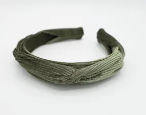 velvet corduroy headband hand sewn cross pattern grosgrain hairband women hair accessory