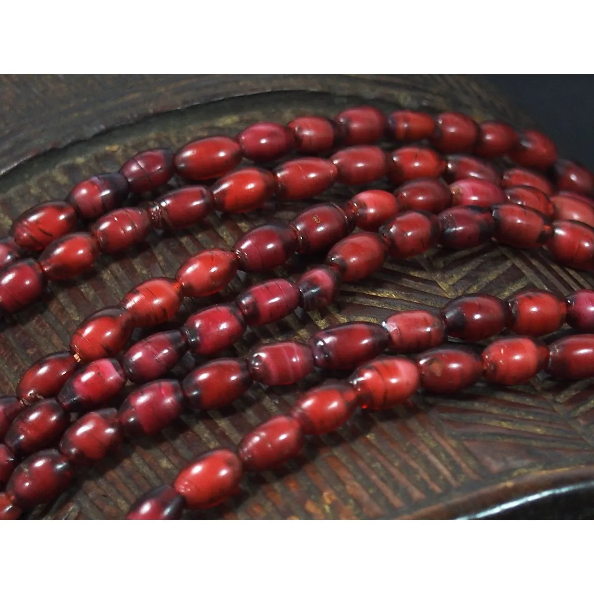 Venetian White Heart Cornaline d'Aleppo ca. 1800's Glass Trade Beads / Necklace