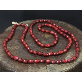 Venetian White Heart Cornaline d'Aleppo ca. 1800's Glass Trade Beads / Necklace