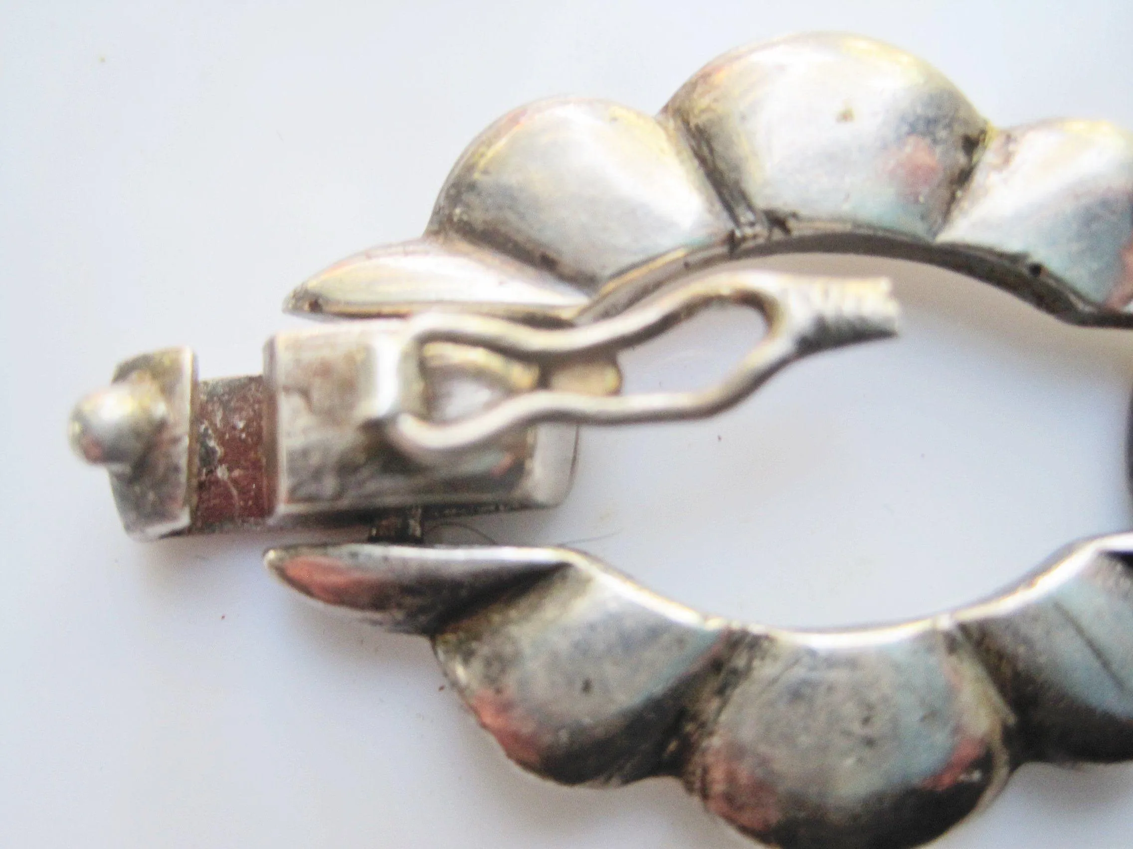 Vintage Egyptian Silver Link Bracelet for a Large Wrist