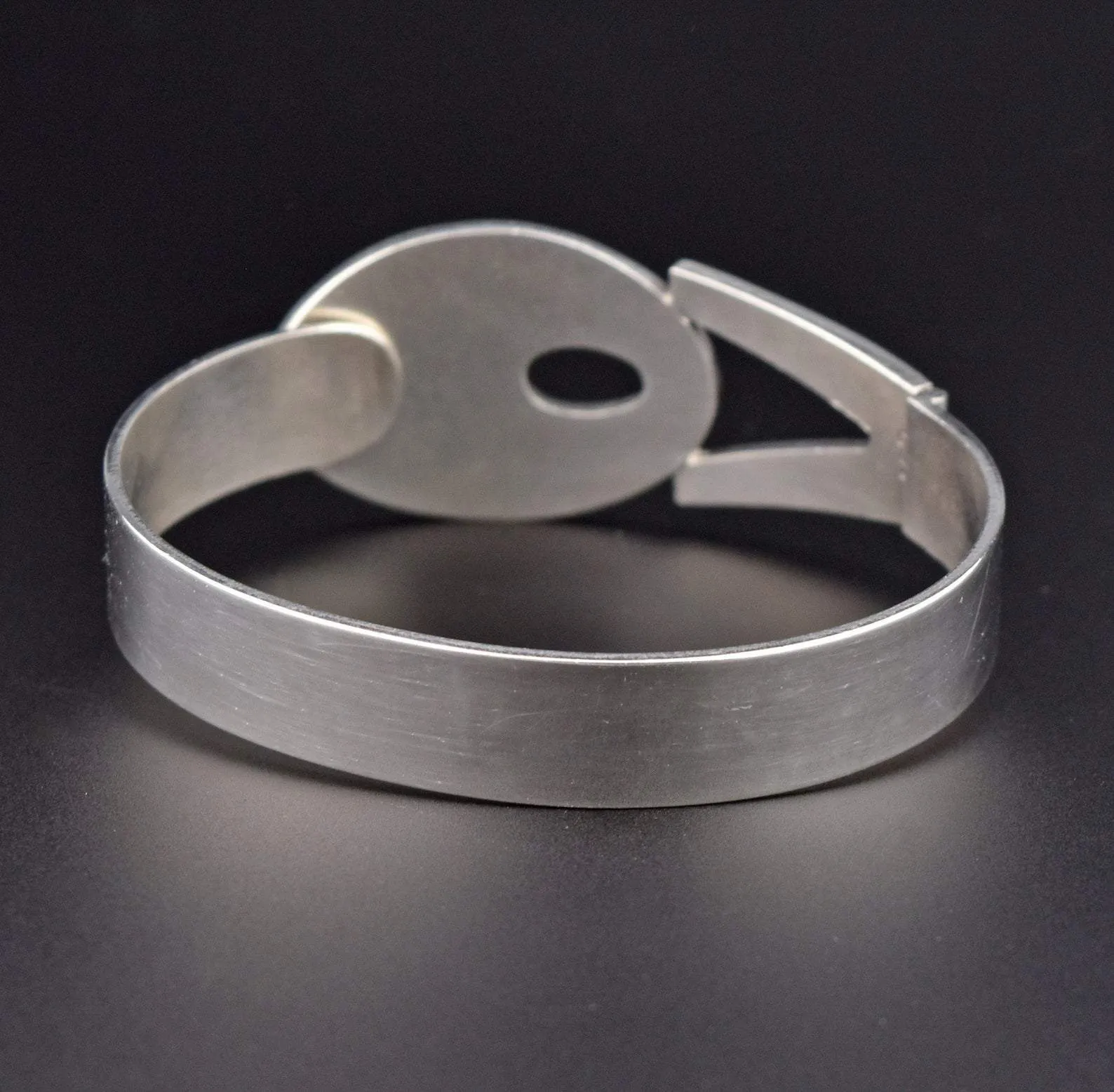 Vintage Heavy Italian Enamel Silver Buckle Bracelet