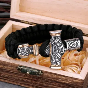 Vintage Thor's Hammer Men Stainless Steel Viking Bracelet