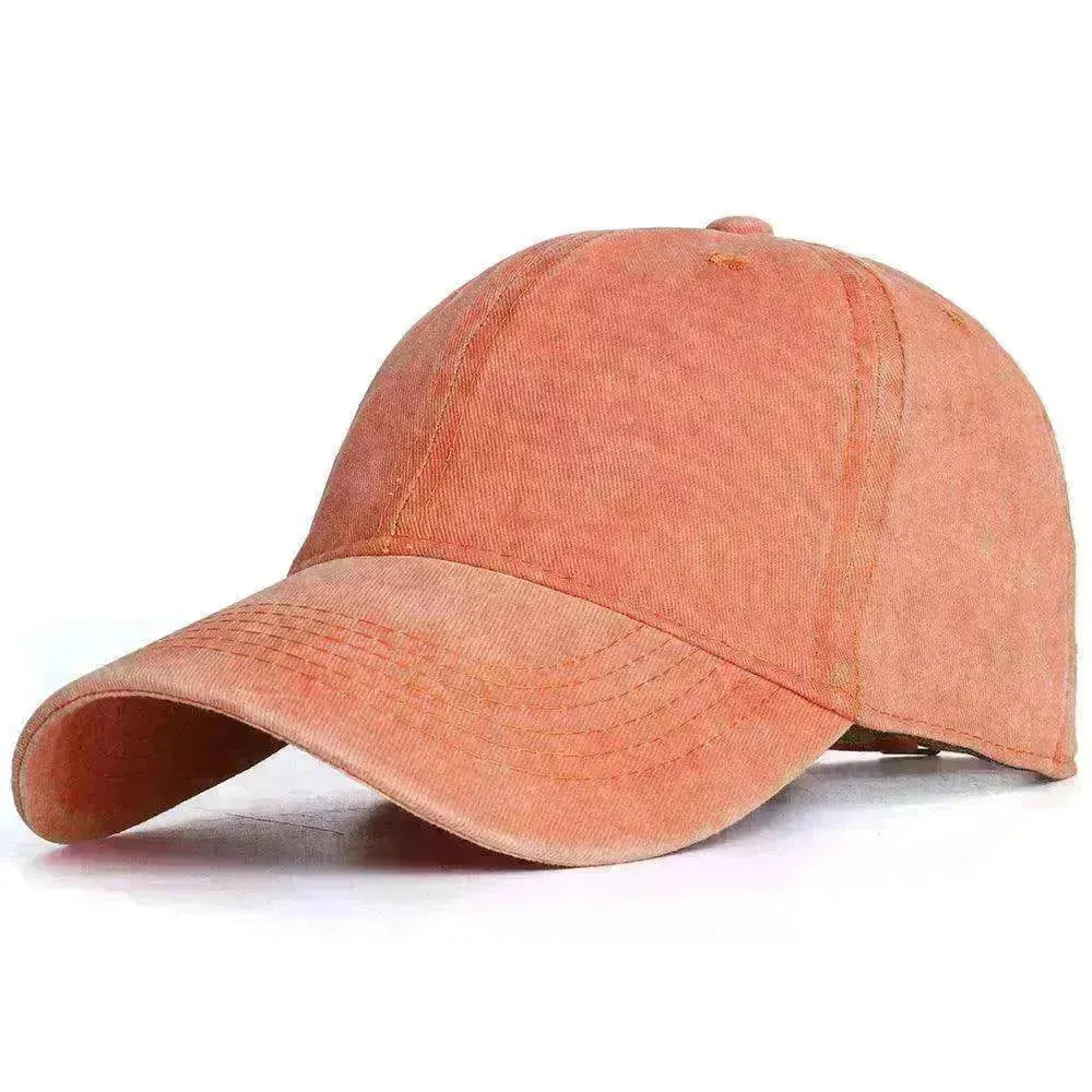 Washed Baseball Caps For Men And Women Outdoor Distressed Sun Hats Simple Caps