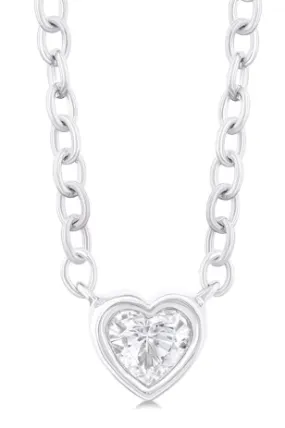 White Gold Heart Diamond Necklace