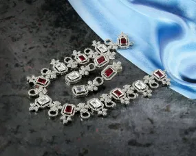 White Rhodium-Plated Cubic Zircon Necklace Set