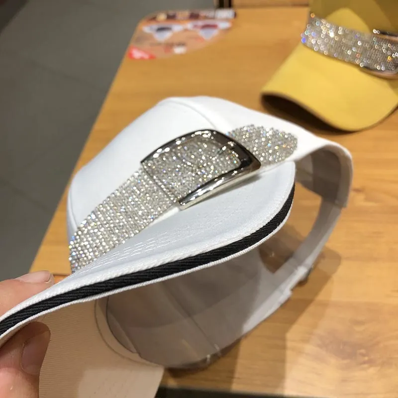 Woman Fashionable Baseball Cap w/ Sparkling Buckle, Woman Sequins Fashion Octagonal Cap