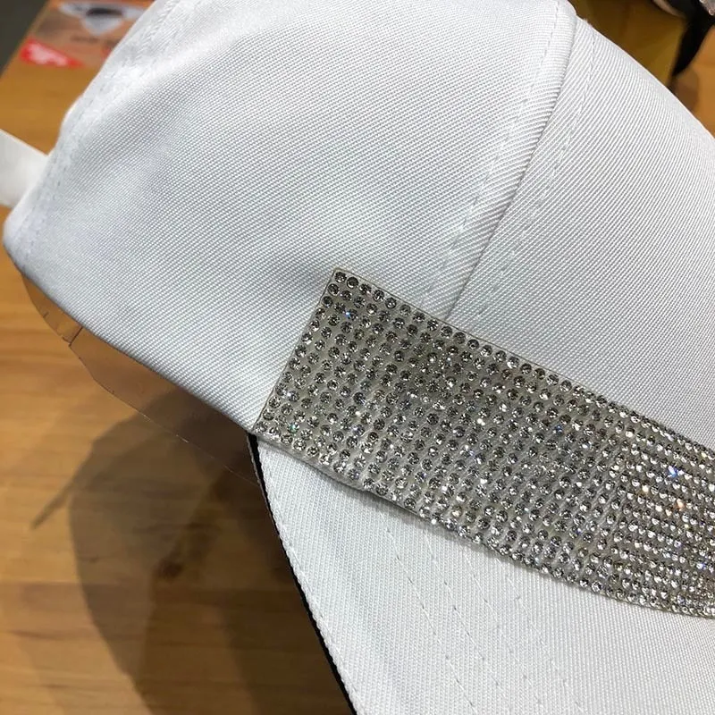 Woman Fashionable Baseball Cap w/ Sparkling Buckle, Woman Sequins Fashion Octagonal Cap